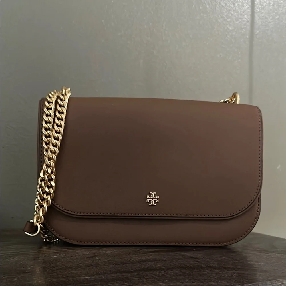 Tory Burch Brown Leather Emerson Shoulder Bag - Picture 4 of 8